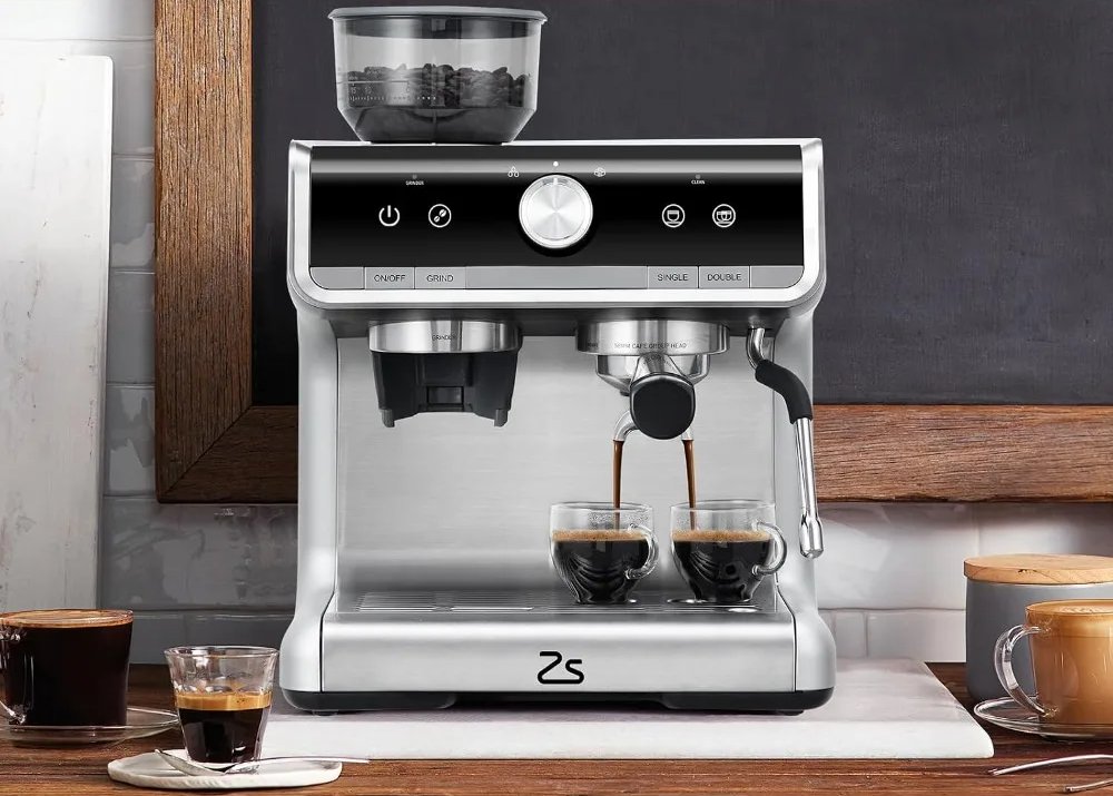 Cremaire front view pouring espresso